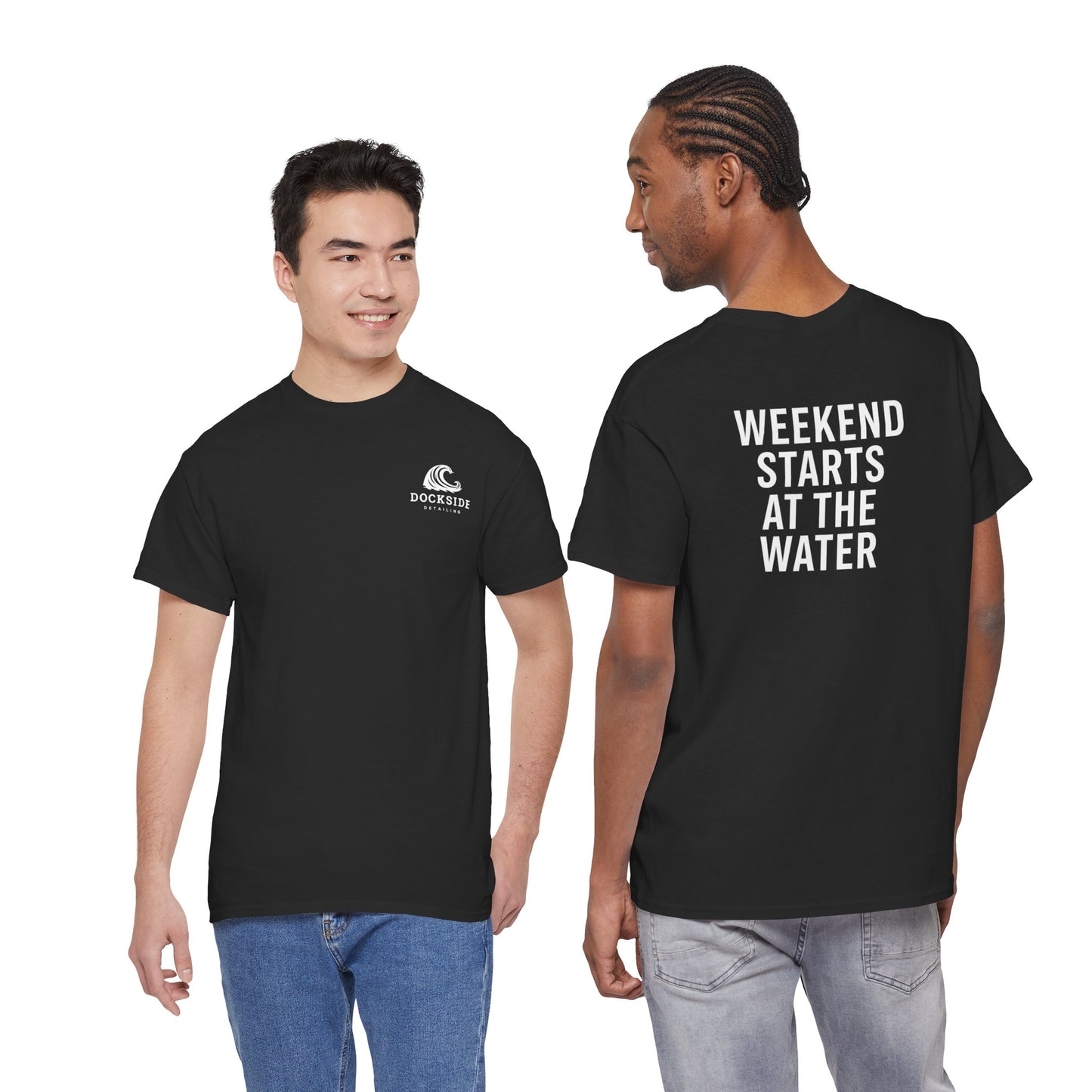 DockSide Detailing- Weekend Starts at the Water Unisex Heavy Cotton Tee